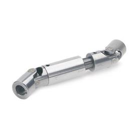 GN 808.3 Steel Universal Joint Shafts with Needle Bearing, with Extended Shaft Length 