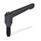 WN 306 Plastic Adjustable Levers, with Special-Tipped Threaded Studs Color: SW - Black, RAL 9005, textured finish
Type: DZ - Steel, hardened oval tip