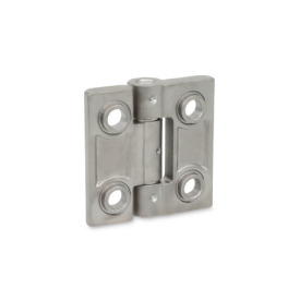 GN 237.3 Stainless Steel AISI 316 Heavy Duty Hinges Type: B - With bores for countersunk screws with centering guides<br />Finish: GS - Matte shot-blasted finish