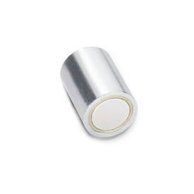 GN 52.2 Aluminium-Nickel-Cobalt / Neodymium-Iron-Boron Retaining Magnets, Housing Steel, with Tapped Blind Hole Magnet material: AN - AlNiCo
