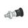 GN 816 Steel Locking Indexing Plungers, Plunger Pin Protruded in Normal Position Type: AK - Operation with knob, black sleeve, with lock nut