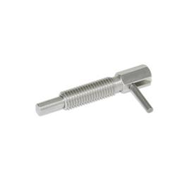 GN 7017 Stainless Steel Indexing Plungers, Lock-Out and Non Lock-Out, with L-Handle Type: C - Lock-out, without lock nut<br />Material: NI - Stainless steel