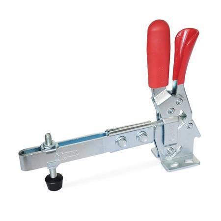 GN 810.3 Steel Extended Arm Vertical Acting Toggle Clamps, with Safety  Hook, with Horizontal Mounting Base