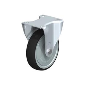  B-PATH Steel Medium Duty Polyurethane Treaded Fixed Casters, with Plate Mounting Type: K-FK - Ball bearing with thread guard