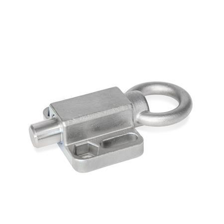 GN 722.6 Stainless Steel Indexing Plungers, Non Lock-Out, with Mounting Flange, with Pull Ring 