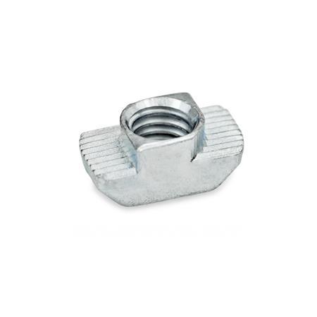 GN 505 Steel Serrated Quarter-Turn T-Slot Nuts, for Aluminum Profiles 