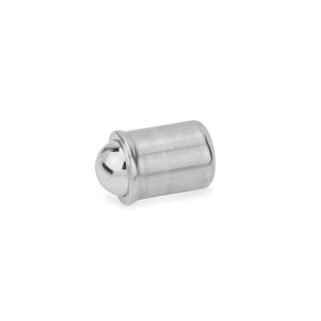 Poussoirs à ressort GN 614: Inox, de type poussoir, avec bille