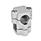 GN 134 Aluminium, assemblage divisé, alésage rond ou carré, noix de serrage orthogonales d1/s1: B - Alésage
d2/s2: V - Carré
Finition: BL - Finition blanc, Finition grenaillée mate
