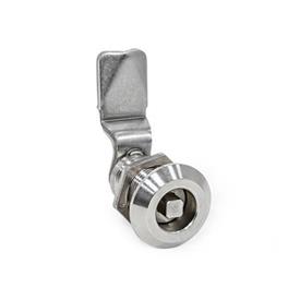 GN 515 Loquets à came en inox, avec logement allongé, actionnement par clé à douille Type: VK7 - Par broche carrée