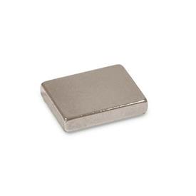 GN 55.4 Imanes en bruto sin blindar de samario-cobalto, forma rectangular, sin agujero 