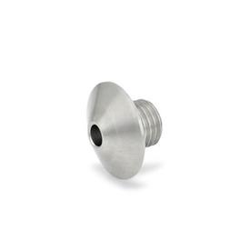 GN 412.5 Stainless Steel Locating Bushings with Tapered Flange, for Indexing Plungers / Cam Action Indexing Plungers 