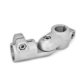 GN 284 Aluminium, noix de serrage articulées Type: T - Réglage par division de 15° (dentelures)<br />Finition: BL - blanc, Finition grenaillée mate
