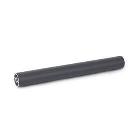 GN 930 Aluminum Handle Tubes, with Screw Channel Finish: SW - Black, RAL 9005, textured finish