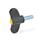 EN 633 Technopolymer Plastic Wing Screws, with Steel Threaded Stud, Ergostyle® Color of the cover cap: DGB - Yellow, RAL 1021, matte finish