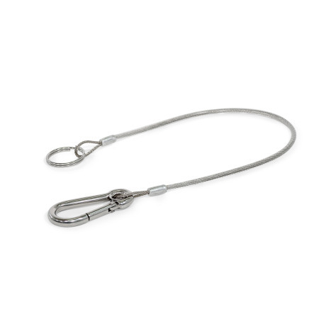 GN 111.2 Stainless Steel AISI 304 Retaining Cables, with Carabiner and Key Ring Type: M - With carabiner and key ring
Color: TR - Transparent