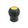 EN 675.1 Technopolymer Plastic Ball Handles, Ergostyle®, Softline, with Tapped Insert, with Removable Cover Cap Color of the cap: DGB - Yellow, RAL 1021, matte finish