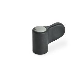 EN 635 Technopolymer Plastic Single Wing Nuts, with Brass Tapped Insert, Ergostyle® Color of the cover cap: DGR - Gray, RAL 7035, matte finish
