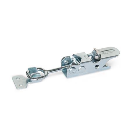GN 761.1 Steel / Stainless Steel Toggle Latches, with Safety Mechanism Type: G - Oval head latch bolt, with catch
Material: ST - Steel