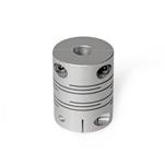 Aluminum Beam Couplings, with Clamping Hub, with Metric Bores