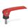 GN 927.4 Zinc Die-Cast Clamping Levers with Eccentrical Cam, Threaded Stud Type, with Stainless Steel Components Type: B - Plastic contact plate without setting nut
Color: R - Red, RAL 3000