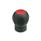 EN 675.1 Technopolymer Plastic Ball Handles, Ergostyle®, Softline, with Tapped Insert, with Removable Cover Cap Color of the cap: DRT - Red, RAL 3000, matte finish
