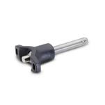 Plastic T-Handle Heavy Duty Ball Lock Pins, with Stainless Steel Shank AISI 630