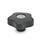 EN 5337.7 Plastic Five-Lobed Knobs, with Stainless Steel Tapped Blind Bore Insert Type: E - With cover cap (tapped blind bore)
Color of the cover cap: DGR - Gray, RAL 7035, matte finish