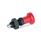 EN 617.2 Plastic Indexing Plungers, with Stainless Steel Plunger Pin, Lock-Out and Non Lock-Out, with Red Knob Type: BK - Non lock-out, with lock nut
Material: NI - Stainless steel