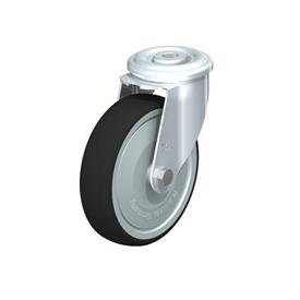 LER-PATH Rodajas giratorias de acero con banda de poliuretano, ajuste con agujero para perno Type: K-FK - Cojinete de bolas con protección anti-hilos