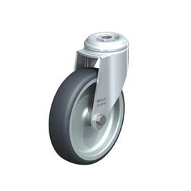  LKRA-TPA Rodajas giratorias de acero de servicio ligero, con ruedas de caucho termoplástico y ajuste con agujero para perno, serie de soportes pesados Type: G - Cojinete liso