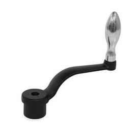 DIN 468 Cast Iron Off-Set Crank Handles, with Fixed or Revolving Handle, with Round or Square Bore Bohrungskennzeichen: B - Bore<br />Type: F - With fixed handle