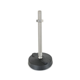 WN 9100.1 Stainless Steel &quot;NY-LEV®&quot; Leveling Mounts, Plastic Base, Threaded Stud Type, without Mounting Holes Type: G - With rubber pad