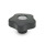 EN 5337.2 Plastic Five-Lobed Knobs, with Brass / Steel Tapped or Plain Blind Bore Insert Color of the cover cap: DGR - Gray, RAL 7035, matte finish