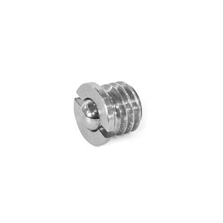 Posicionadores de muelle GN 616.2: Acero / acero inoxidable / plástico, con brida, con bola, con ranura delantera