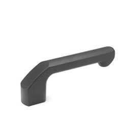 GN 559 Aluminum Cabinet / Door Handles, with Tapped or Counterbored Through Holes Type: B - Open-end type, mounting from the back (tapped blind hole)<br />Finish: SW - Black, RAL 9005, textured finish