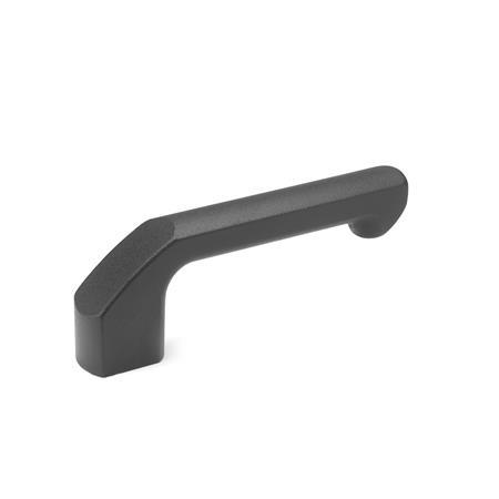 GN 559 Aluminum Cabinet / Door Handles, with Tapped or Counterbored Through Holes Type: B - Open-end type, mounting from the back (tapped blind hole)
Finish: SW - Black, RAL 9005, textured finish