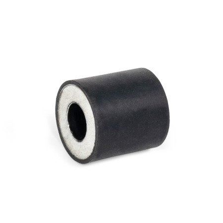 Vibration Isolation Mounts GN 351: Rubber, Cylindrical Type, with Steel Components, with Through-Hole and Cover Plate on One Side