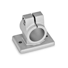GN 146.3 Aluminum Flanged Connector Clamps, with 2 Mounting Holes Finish: BL - Plain, Matte shot-blasted finish