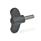 EN 633.1 Technopolymer Plastic Wing Screws, with Stainless Steel Threaded Stud, Ergostyle® Color of the cover cap: DSG - Black-gray, RAL 7021, matte finish