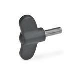 Technopolymer Plastic Wing Screws, with Stainless Steel Threaded Stud, Ergostyle®