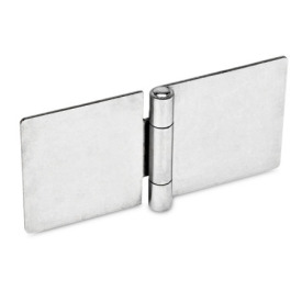 GN 136 Stainless Steel Sheet Metal Hinges, Horizontally Extended Material: NI - Stainless steel<br />Type: A - Without bores<br />Bildvarianten: l1 (b) - on both sides elongated