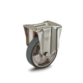 EN 22885 Steel Medium Duty Casters, Polyurethane Wheel Tread, Aluminum Wheel Core, Medium Version Bearing type: K - Annular ball bearing<br />Bracket type: B - Rigid bracket<br />Coding: M - Medium version<br />Bracket material: STE - Steel sheet metal