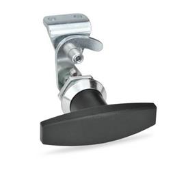 GN 115.8 Zinc Die-Cast Cam Latches with Hook, with Operating Elements Type: ST - With T-handle<br />Identification no.: 2 - With latch bracket<br />Finish (Housing collar): CR - Chrome plated