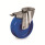 EN 22892 Roulettes à usage moyen polyamide, version pour charges légères Type de roulement: G - Roulement à friction
Type (support): RF - Support pivotant avec trou central et frein à verrouillage total
Codage: L - Version pour charges légères
Matériau (support): NIB - Tôle inox AISI 304, avec roue bleu