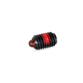  SPDN Steel Spring Plungers, with Delrin® Plastic Nose Pin, with Slot Type: KS - Steel, high spring load<br />Identification: N - With locking element