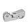 GN 285 Aluminium, noix de serrage articulées, à alésage rond Finition: BL - Finition blanc, Finition grenaillée mate