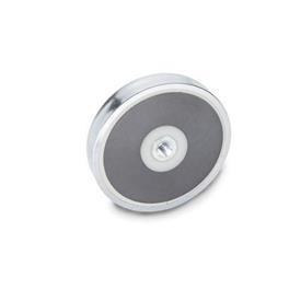 GN 50.4 Steel Retaining Magnets, Disk-Shaped, with Tapped Hole Magnet material: HF - Hard ferrite