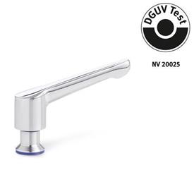 GN 305 Stainless Steel Adjustable Levers, DGUV Certified, Hygienic Design, Tapped Type Sealing ring material: H - H-NBR