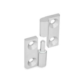 GN 337 Stainless Steel Lift-Off Hinges, with Countersunk Bores Material: NI - Stainless steel<br />Identification No.: 2 - Fixed bearing (pin) left
