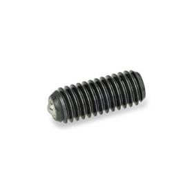 GN 615.9 Steel Ball Plungers, with Friction Bearing, with Internal Hex Type: K - Steel, standard spring load